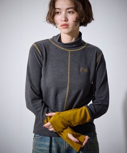 PBLIM（ページボーイリム）の「PBLIM/ハイネックハイショクプルオーバー（Tシャツ/カットソー・レディース・ベージュ/ブラック/チャコールグレー・FREE）」の9枚目の写真