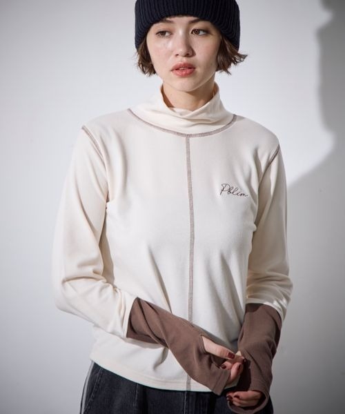 PBLIM（ページボーイリム）の「PBLIM/ハイネックハイショクプルオーバー（Tシャツ/カットソー・レディース・ベージュ/ブラック/チャコールグレー・FREE）」の12枚目の写真