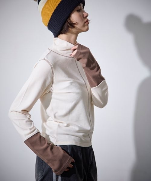 PBLIM（ページボーイリム）の「PBLIM/ハイネックハイショクプルオーバー（Tシャツ/カットソー・レディース・ベージュ/ブラック/チャコールグレー・FREE）」の13枚目の写真