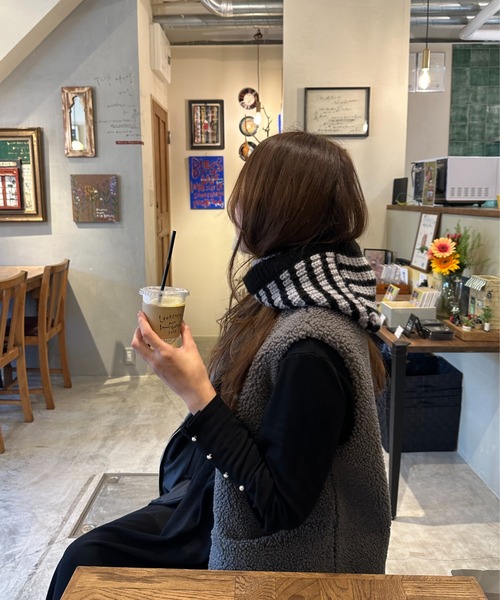 StyleSea（スタイルシー）の「畦編みニットバラクラバ（ニットキャップ/ビーニー・レディース・ホワイト/ホワイト系その他/ブラック/グレー系その他/ブラウン系その他/ブルー/モカ・FREE）」の5枚目の写真