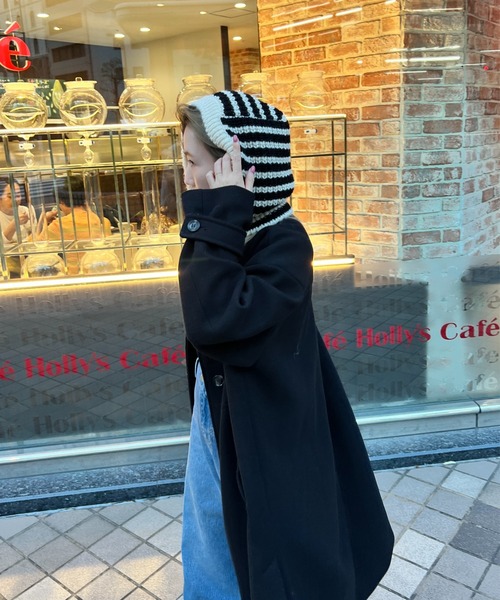 StyleSea（スタイルシー）の「畦編みニットバラクラバ（ニットキャップ/ビーニー・レディース・ホワイト/ホワイト系その他/ブラック/グレー系その他/ブラウン系その他/ブルー/モカ・FREE）」の13枚目の写真