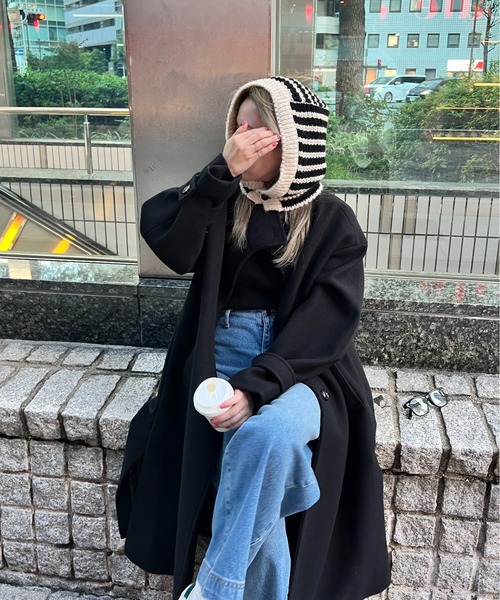 StyleSea（スタイルシー）の「畦編みニットバラクラバ（ニットキャップ/ビーニー・レディース・ホワイト/ホワイト系その他/ブラック/グレー系その他/ブラウン系その他/ブルー/モカ・FREE）」の8枚目の写真