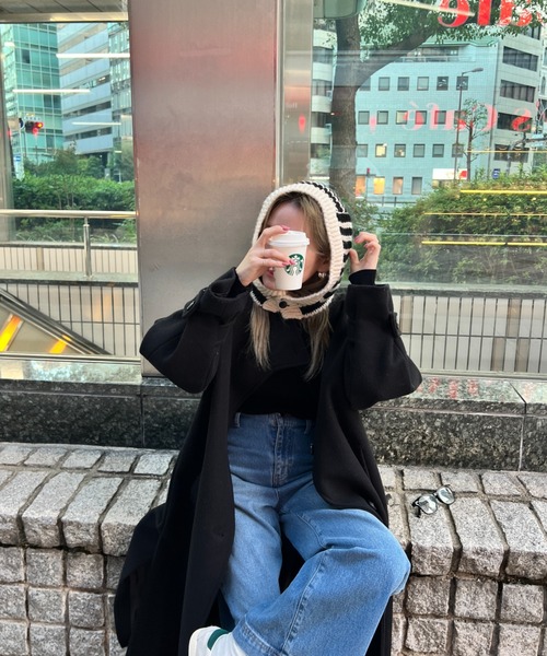 StyleSea（スタイルシー）の「畦編みニットバラクラバ（ニットキャップ/ビーニー・レディース・ホワイト/ホワイト系その他/ブラック/グレー系その他/ブラウン系その他/ブルー/モカ・FREE）」の11枚目の写真