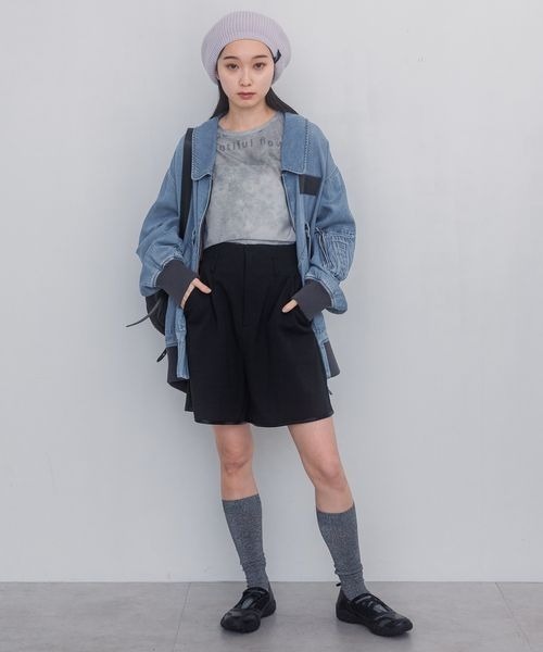 JEANASIS（ジーナシス）の「ルーズシルエットベレー/286616（ハンチング/ベレー帽・レディース・ベージュ/ブラック/ライラック・FREE）」の12枚目の写真