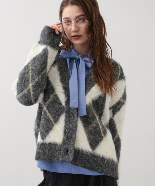 【セール】SALOON(サルーン)/アーガイルニットカーディガン【手洗い可】（カーディガン/ボレロ）｜saloon（サルーン） pattayablatt.com