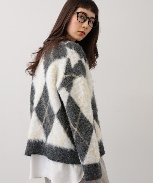 【セール】SALOON(サルーン)/アーガイルニットカーディガン【手洗い可】（カーディガン/ボレロ）｜saloon（サルーン） pattayablatt.com