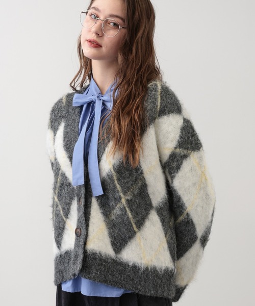 【セール】SALOON(サルーン)/アーガイルニットカーディガン【手洗い可】（カーディガン/ボレロ）｜saloon（サルーン） pattayablatt.com