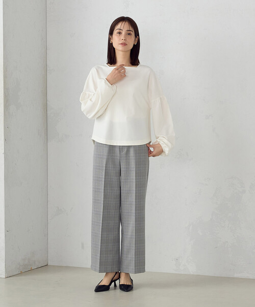 COMME CA ISM(コムサイズム)の「ランタンスリーブ カットソー(Tシャツ/カットソー・レディース・オフホワイト/チャコール・MEDIUM/LARGE)」の6枚目の写真