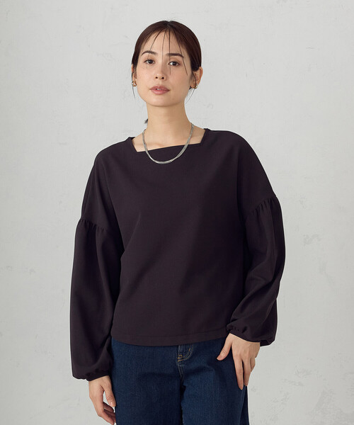 COMME CA ISM(コムサイズム)の「ランタンスリーブ カットソー(Tシャツ/カットソー・レディース・オフホワイト/チャコール・MEDIUM/LARGE)」の10枚目の写真