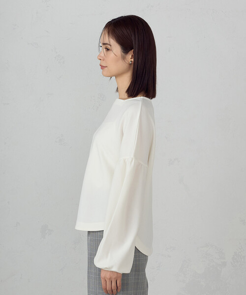 COMME CA ISM(コムサイズム)の「ランタンスリーブ カットソー(Tシャツ/カットソー・レディース・オフホワイト/チャコール・MEDIUM/LARGE)」の12枚目の写真