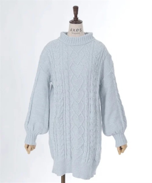 axes femme（アクシーズファム）の「ラメ混モールヤーンチュニック（チュニック・レディース・キナリ/パープル/グレー・FREE）」の21枚目の写真