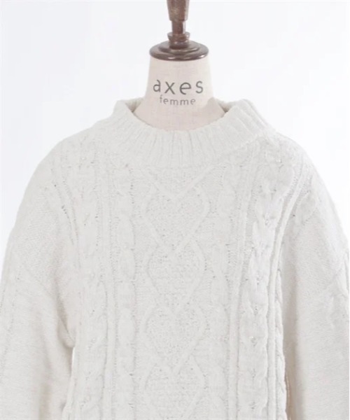 axes femme（アクシーズファム）の「ラメ混モールヤーンチュニック（チュニック・レディース・キナリ/パープル/グレー・FREE）」の12枚目の写真