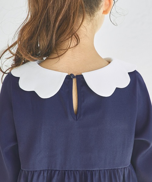セール】スカラップ襟付き オケージョンワンピース（ワンピース
