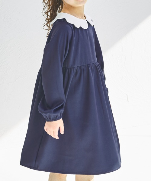 pairmanon(ペアマノン)の「スカラップ襟付き オケージョンワンピース(ワンピース・キッズ・ネイビー/ピンク系その他/チャコールグレー・90/130/140/110/120/150/100)」の7枚目の写真