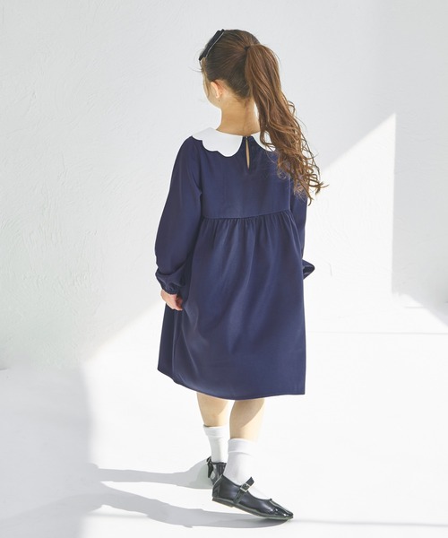 pairmanon(ペアマノン)の「スカラップ襟付き オケージョンワンピース(ワンピース・キッズ・ネイビー/ピンク系その他/チャコールグレー・90/130/140/110/120/150/100)」の9枚目の写真