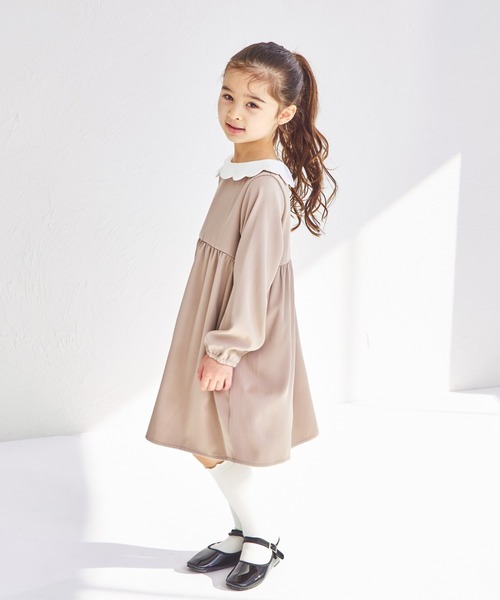 pairmanon(ペアマノン)の「スカラップ襟付き オケージョンワンピース(ワンピース・キッズ・ネイビー/ピンク系その他/チャコールグレー・90/130/140/110/120/150/100)」の11枚目の写真