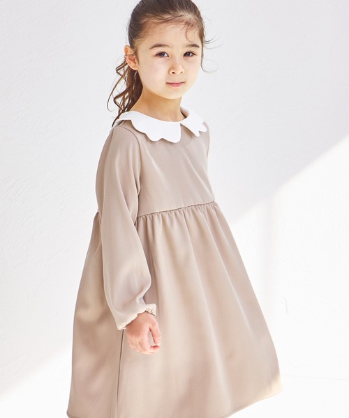 pairmanon(ペアマノン)の「スカラップ襟付き オケージョンワンピース(ワンピース・キッズ・ネイビー/ピンク系その他/チャコールグレー・90/130/140/110/120/150/100)」の12枚目の写真