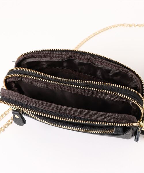 styiro(スタイロ)の「【選べる5色】牛床革仕切りポケットお財布ショルダー(ショルダーバッグ・レディース・ブルーグレー/ブラック/レッド/コーラルピンク/キャメル・FREE)」の11枚目の写真