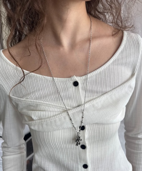 SHAGGIE（シャギー）の「ダブルクロスロングチェーンネックレス（ネックレス・レディース・シルバー・FREE）」の14枚目の写真