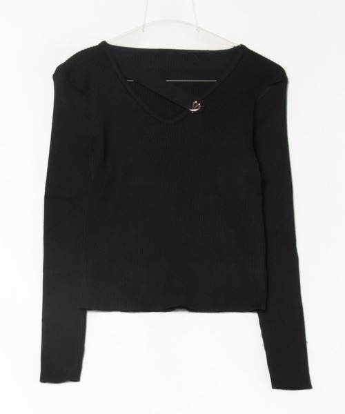 Lace Ladies(レースレディース)の「ハート モチーフ付き Vネック リブ ニット プルオーバー(ニット/セーター・レディース・ホワイト/グレー/ブラック/ブラウン・FREE)」の19枚目の写真