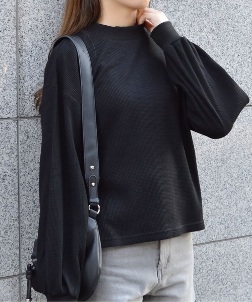 spiritoso(スピリトーゾ)の「サーマルシンプル長袖カットソー(Tシャツ/カットソー・レディース・ブラック/カーキ/モカ/ベージュ・MEDIUM)」の5枚目の写真