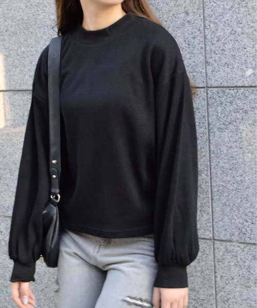 spiritoso(スピリトーゾ)の「サーマルシンプル長袖カットソー(Tシャツ/カットソー・レディース・ブラック/カーキ/モカ/ベージュ・MEDIUM)」の6枚目の写真