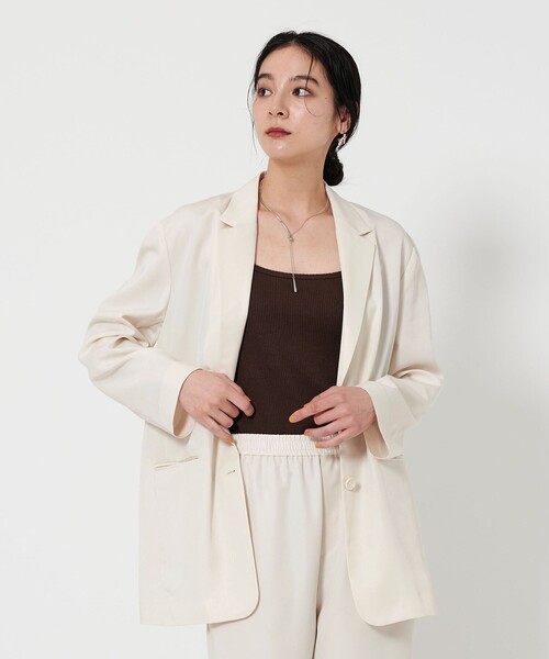 BEAUTY&YOUTH UNITED ARROWS(ビューティーアンドユースユナイテッドアローズ)の「セルロースブレンド 2B ライトジャケット(テーラードジャケット・レディース・ネイビー/オフホワイト・S/M)」の6枚目の写真