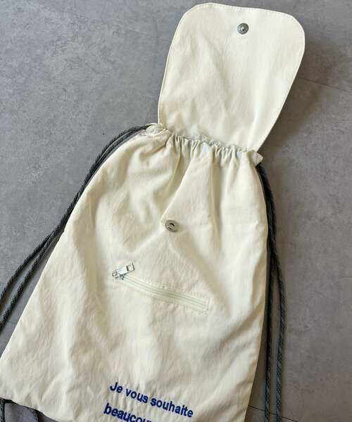 CPCM（シーピーシーエム）の「フラップ付きナップサック（バックパック/リュック・レディース・ブラック/グリーン系その他/シルバー/アイボリー・FREE）」の22枚目の写真