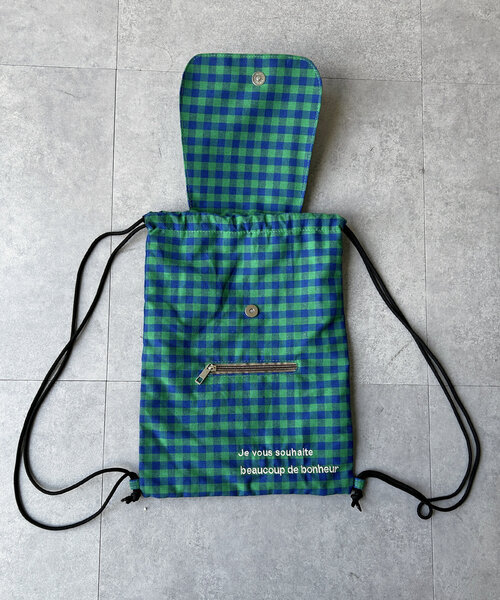 CPCM（シーピーシーエム）の「フラップ付きナップサック（バックパック/リュック・レディース・ブラック/グリーン系その他/シルバー/アイボリー・FREE）」の14枚目の写真