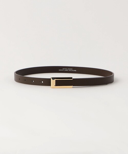 green label relaxing（グリーンレーベルリラクシング）の「スクエアギボシ バックルベルト（ベルト・レディース・ブラック/ダークブラウン・FREE）」の2枚目の写真