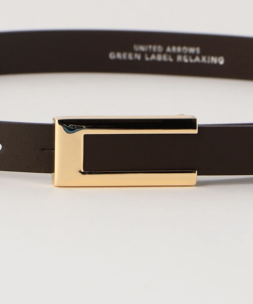 green label relaxing（グリーンレーベルリラクシング）の「スクエアギボシ バックルベルト（ベルト・レディース・ブラック/ダークブラウン・FREE）」の5枚目の写真