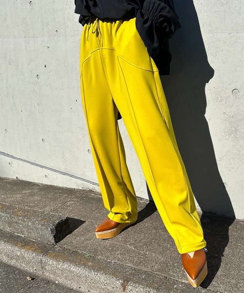 mi via loca（ミヴィアロカ）の「【2WAY！】センターシーム 切り替え ストレッチ イージーパンツ（その他パンツ・レディース・レッド/ベージュ/ライム/ブラック・FREE）」の19枚目の写真