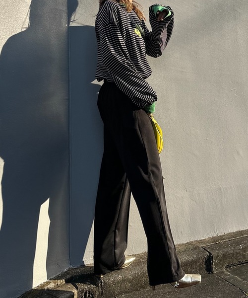 mi via loca（ミヴィアロカ）の「【2WAY！】センターシーム 切り替え ストレッチ イージーパンツ（その他パンツ・レディース・レッド/ベージュ/ライム/ブラック・FREE）」の9枚目の写真