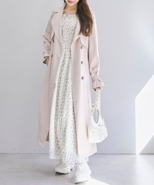 OLIVE des OLIVE（オリーブデオリーブ）の「前あきシャーリングキャミワンピ（ワンピース・レディース・アイボリー/サックスブルー/ブラック/オフホワイト・FREE）」の6枚目の写真