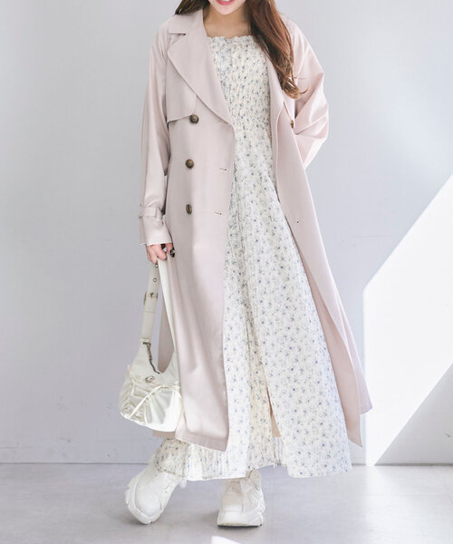 OLIVE des OLIVE（オリーブデオリーブ）の「前あきシャーリングキャミワンピ（ワンピース・レディース・アイボリー/サックスブルー/ブラック/オフホワイト・FREE）」の7枚目の写真