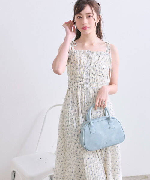 OLIVE des OLIVE（オリーブデオリーブ）の「前あきシャーリングキャミワンピ（ワンピース・レディース・アイボリー/サックスブルー/ブラック/オフホワイト・FREE）」の13枚目の写真