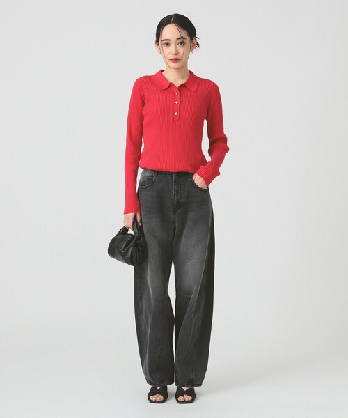 Ray BEAMS（レイビームス）の「デニム バレル パンツ（デニムパンツ・レディース・ブラック/ライトブルー・1/0）」の12枚目の写真