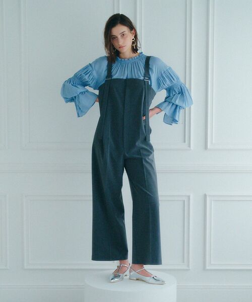 Editt by YECCA VECCA（エディットバイイェッカヴェッカ）の「2wayギャザーデザインブラウス（シャツ/ブラウス・レディース・オフホワイト/ライトグリーン/ネイビー/サックスブルー・FREE）」の8枚目の写真