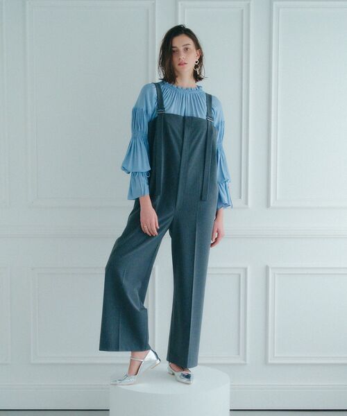 Editt by YECCA VECCA（エディットバイイェッカヴェッカ）の「2wayギャザーデザインブラウス（シャツ/ブラウス・レディース・オフホワイト/ライトグリーン/ネイビー/サックスブルー・FREE）」の9枚目の写真