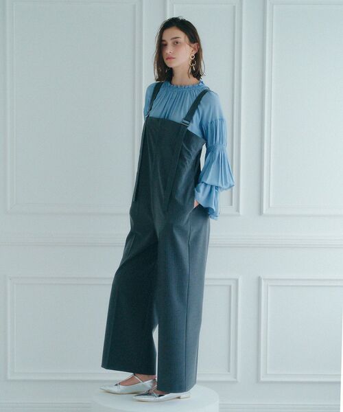 Editt by YECCA VECCA（エディットバイイェッカヴェッカ）の「2wayギャザーデザインブラウス（シャツ/ブラウス・レディース・オフホワイト/ライトグリーン/ネイビー/サックスブルー・FREE）」の10枚目の写真