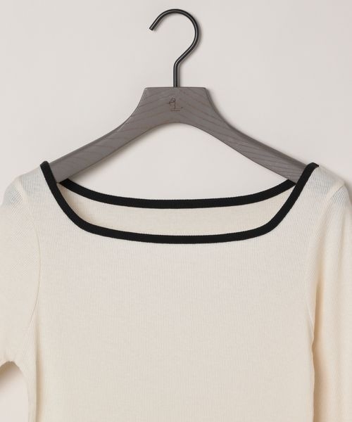 eL(エル)の「【eL】Color Trim Tee LS/291492(Tシャツ/カットソー・レディース・オフホワイト/ネイビー/ライトブルー・FREE)」の5枚目の写真