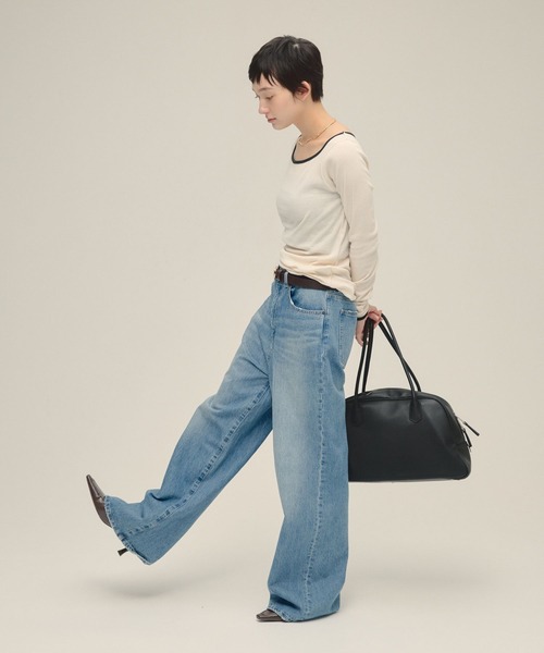 eL(エル)の「【eL】Color Trim Tee LS/291492(Tシャツ/カットソー・レディース・オフホワイト/ネイビー/ライトブルー・FREE)」の14枚目の写真