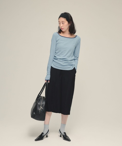 eL(エル)の「【eL】Color Trim Tee LS/291492(Tシャツ/カットソー・レディース・オフホワイト/ネイビー/ライトブルー・FREE)」の19枚目の写真