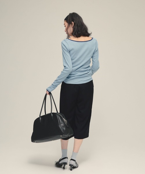 eL(エル)の「【eL】Color Trim Tee LS/291492(Tシャツ/カットソー・レディース・オフホワイト/ネイビー/ライトブルー・FREE)」の21枚目の写真