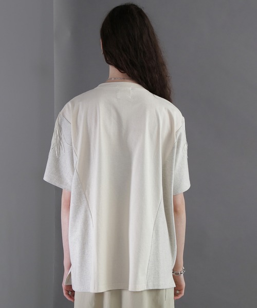(GENE HEAVENS)リメイクライク フリンジ Tシャツ セール】(GENE HEAVENS)リメイクライク フリンジ Tシャツ（T