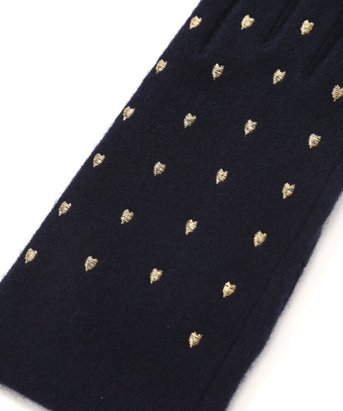 ROSE BUD（ローズバッド）の「(VINCENT PRADIER)ハートモチーフ刺繍グローブ（手袋・レディース・ブラック/ネイビー・ONE SIZE）」の4枚目の写真