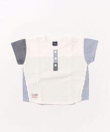 Crescent（クレッセント）の「ヘンリーネック風異素材切替半袖Tシャツ（Tシャツ/カットソー・キッズ）」