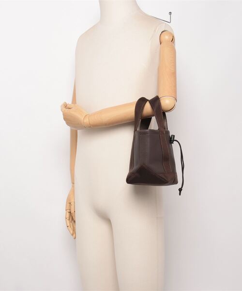 BURLAP OUTFITTER（バーラップアウトフィッター）の「LEATHER MICRO TOTE / レザー マイクロ トート（トートバッグ・メンズ・ブラック/チョコ・ONE SIZE）」の6枚目の写真