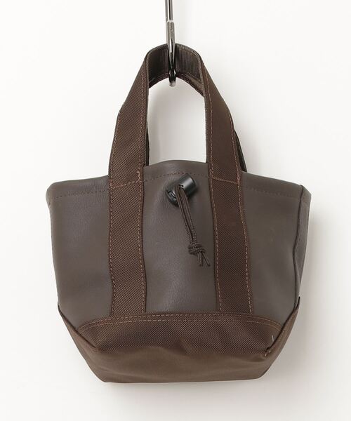 BURLAP OUTFITTER（バーラップアウトフィッター）の「LEATHER MICRO TOTE / レザー マイクロ トート（トートバッグ・メンズ・ブラック/チョコ・ONE SIZE）」の11枚目の写真