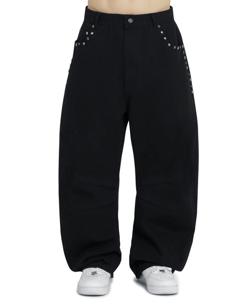 OY（オーワイ）の「『OY/オーワイ』 STAR RIVET RELAXED CURVED PANTS/スターリベット リラックスカーブパンツ（デニムパンツ・レディース・ブラック・L/M/S）」の2枚目の写真